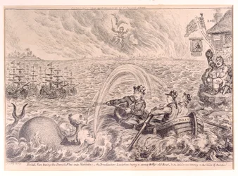 Britse zeelieden slepen de Deense vloot de haven in, 1807