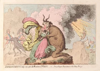 Betoveringen onlangs gezien op de bergen van Wales of Shon-ap Morgans verzoening met de feeënprinses, uitgegeven 1796