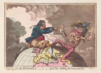 Vechtend om de mesthoop of Jack Tar die Buonaparte regelt, uitgegeven 1798