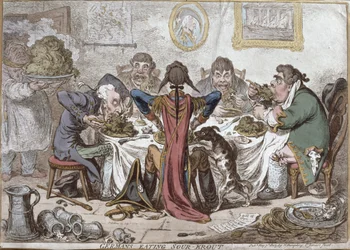 "Duitsers die zuurkool eten", gepubliceerd door Hannah Humphrey