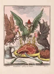 Harpyes die het feest bevuilen, uitgegeven 1799