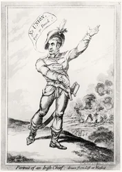 Portret van een Ierse Hoofdman, getekend naar het leven in Wexford, uitgegeven door H. Humphrey, 10 juli 1798
