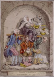 Schets voor een monument van teleurgestelde gerechtigheid, uitgegeven door Hannah Humphrey in 1806
