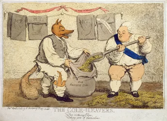 De Cole-Heavers, gepubliceerd door William Humphrey in 1783 (handgekleurde ets)