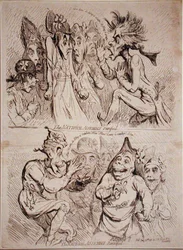 De Nationale Vergadering versteend, en De Nationale Vergadering herleefd, uitgegeven door S.W. Fores in 1791