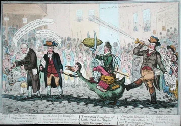 De triomfantelijke processie van kleine Paul de kleermaker op zijn nieuwe gans, uitgegeven in 1806