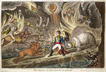 „De vallei van de schaduw des doods” van James Gillray, gepubliceerd op 24 september 1808
