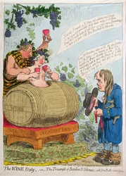 De wijnbelasting, of De triomf van Bacchus en Silenus met John Bull