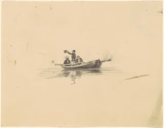 Mannen in een Roeiboot