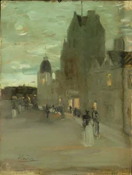 Straat in Oban, Nacht