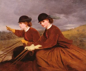 Op de Downs - Twee dames rijden zijwaarts
