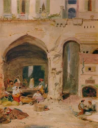 Een Binnenplaats in Genua, ca. 1850, 1935