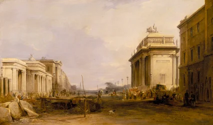 Hyde Park Corner en Constitution Arch, c1833
