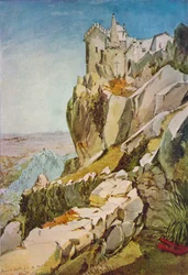 Schets in Portugal, Moors kasteel vanaf de Penha, Moors kasteel, Mafra, 1837