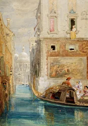 De Gondel, Venetië, met Santa Maria della Salute in de verte