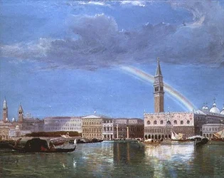 De Piazzetta en het Dogepaleis vanaf het Bacino