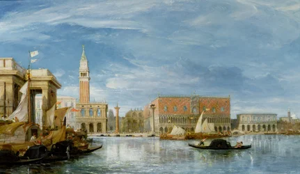 Zicht op de Molo en het Palazzo Ducale in Venetië