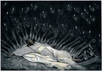 Engelen die Jezus dienen nadat de Duivel hem heeft verlaten, 1897