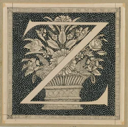 Hoofdletter Z, illustratie uit Het Leven van Onze Heer Jezus Christus