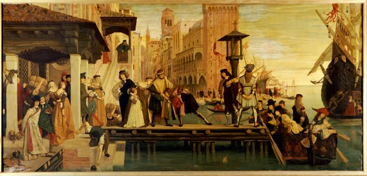 Vertrek van het Verloren Kind uit Venetië, 1863