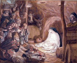 De aanbidding van de herders, illustratie voor Het leven van Christus, c.1886-94