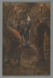 De Kloof in de Rots in de Grot Onder Golgotha, illustratie uit Het Leven van Onze Heer Jezus Christus, 1886-94