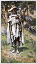 De verloren zoon vraagt om aalmoezen, illustratie voor Het leven van Christus