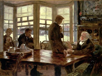 De verloren zoon in het moderne leven: Het vertrek, c.1882 (voorbereidende schets voor 33783)