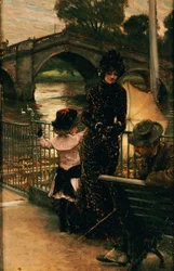 De kunstenaar, mevrouw Kathleen Newton en haar nicht, Lilian Hervey, aan de Theems in Richmond, 1878-79