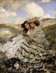 Op de duinen Lady Shannon en Kitty, ca. 1900-1910