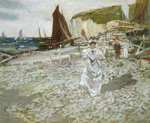 Het kiezelstrand