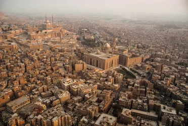 Luchtfoto van Caïro. CAÏRO, EGYPTE