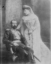 Grootvorst Michael Mikhailovich van Rusland en zijn vrouw Gravin Sophie de Torby, 1902