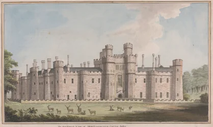Herstmonceux Castle, East Sussex: zuidwestelijk uitzicht