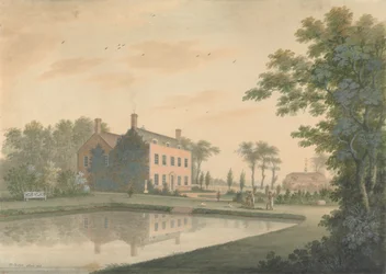 Zuidelijk Uitzicht op een Huis in Ringmer met Tuiniers aan het Werk
