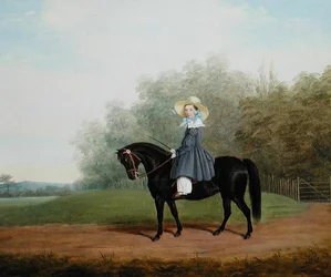 Portret van een meisje te paard