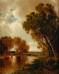 Koeien in landschap