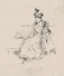 Een zittende dame