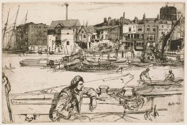 Black Lion Wharf, uit de Thames Set (Een serie van zestien etsen van scènes aan de Theems en andere onderwerpen)