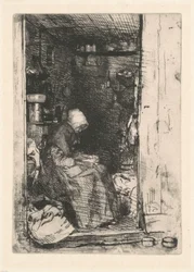 De oude lompenverkoopster