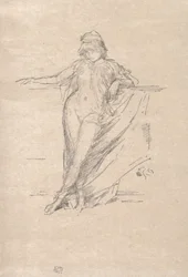 Kleine gedrapeerde figuur leunend