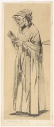 Oude Vrouw met Sjaal en Muts