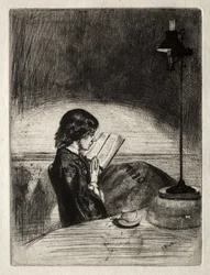 Lezen bij lamplicht