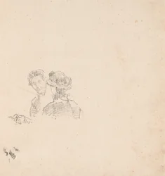 Schets: Zelfportret met Miss R. Birnie Philip
