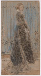 Studie voor "Schikking in zwart, nr. 2: Portret van Mrs. Louis Huth" (recto); Studie voor "Symfonie in vleeskleur en roze: Portret van Mrs. Frances Leyland" (verso)