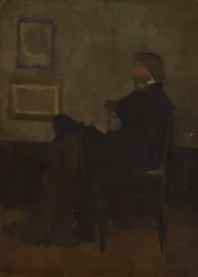 Studie voor „Compositie in grijs en zwart, nr. 2: portret van Thomas Carlyle“