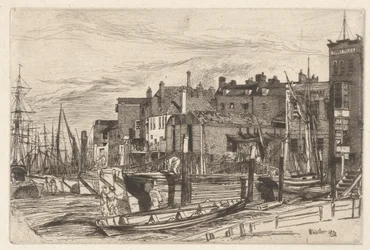 Thames Politie (Wapping Wharf), uit de Thames Set (Een serie van zestien etsen van scènes aan de Theems en andere onderwerpen)