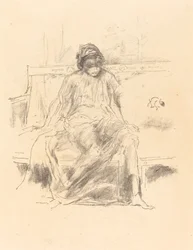 De gedrapeerde figuur, zittend