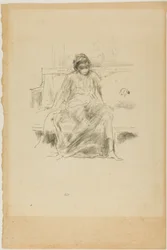 De gedrapeerde figuur, zittend