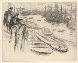 Het kleine zwembad, uit de Thames Set (Een serie van zestien etsen van scènes aan de Theems en andere onderwerpen)